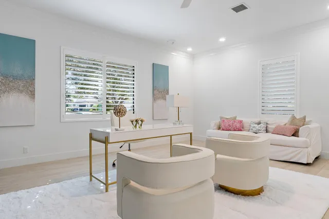 a spacious bathroom with a shower