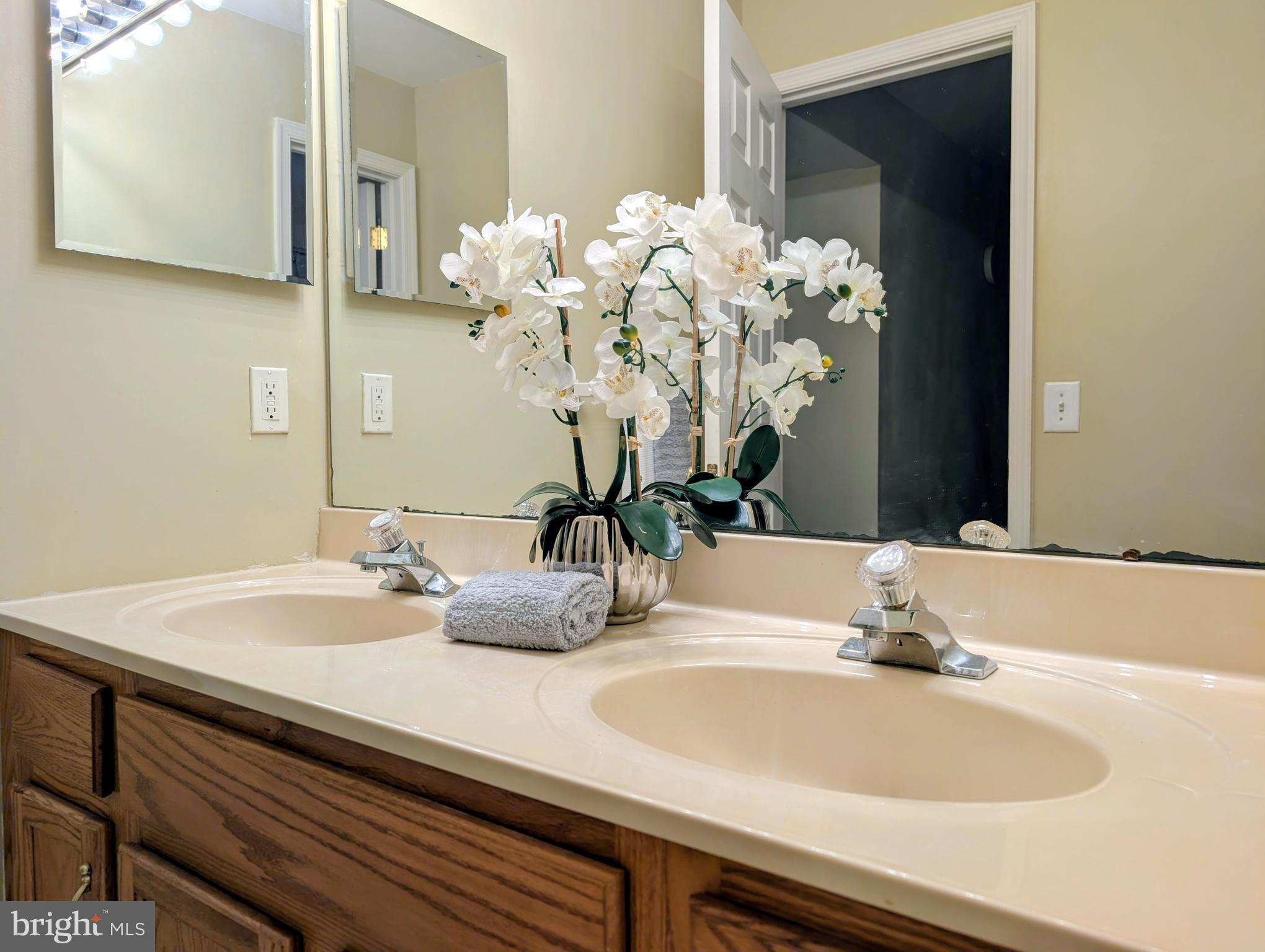 21 Miller Circle Pennington, NJ 08534 - Photo 13 of 14 a bathroom with a sink a vanity and a mirror