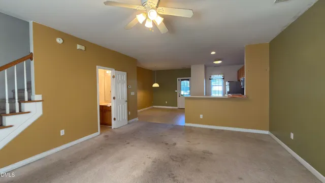 a view of a livingroom with a chandelier