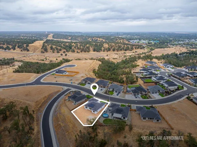 an aerial view of a house