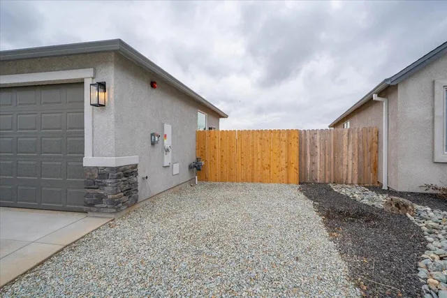 a view of backyard of house