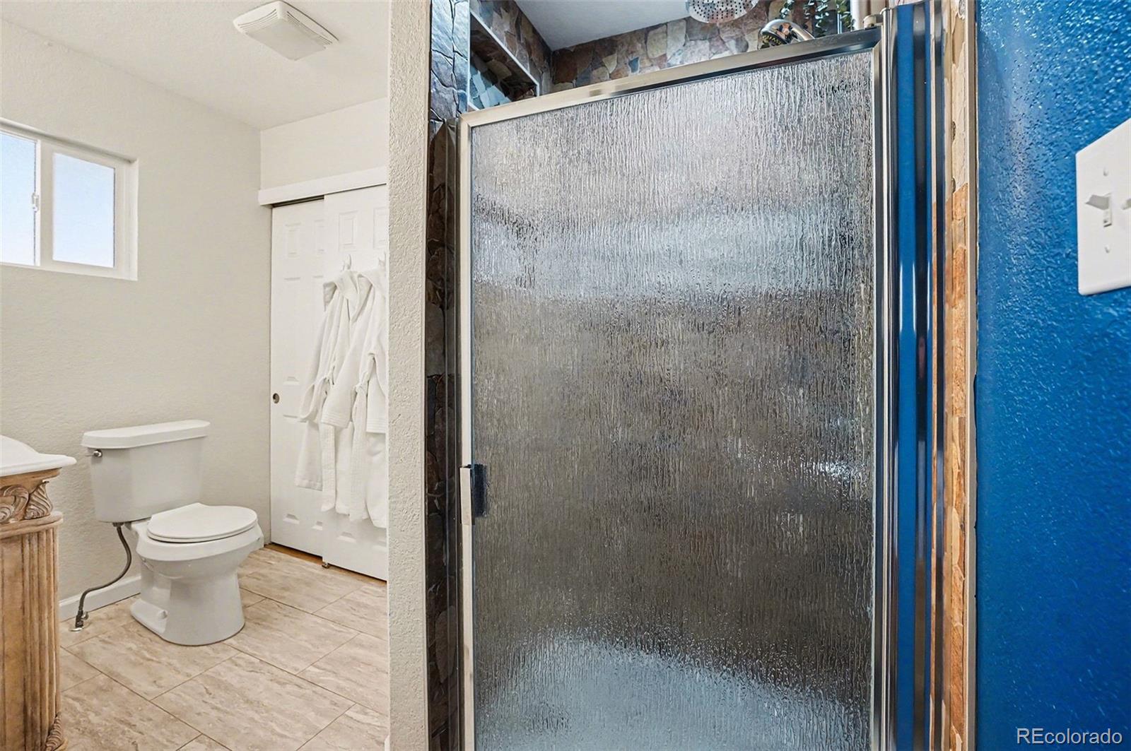 8207 High Street Denver, CO 80229 - Photo 16 of 31 a bathroom with a shower and a toilet