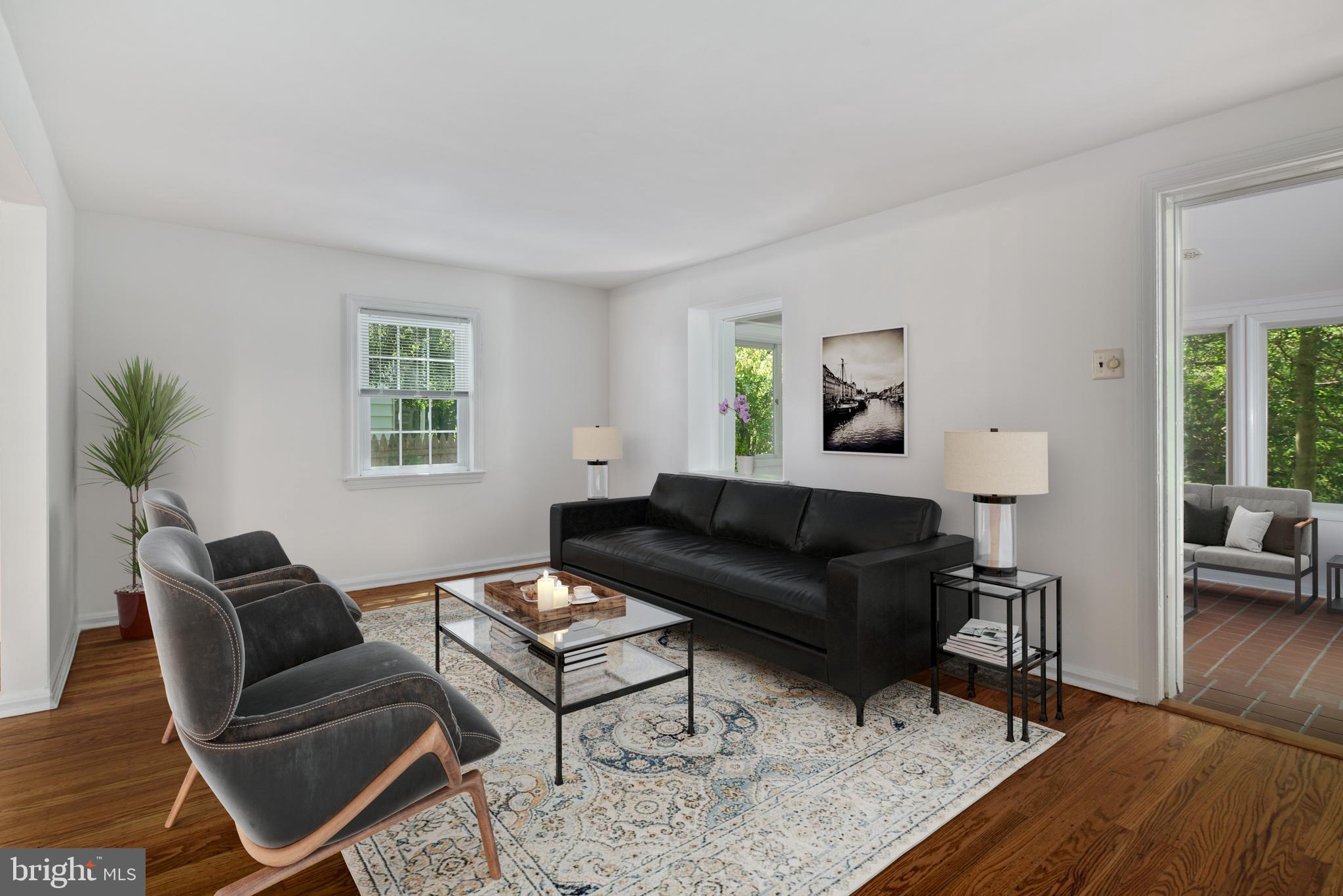 433 Haverford Road Wynnewood, PA 19096 - Photo 11 of 32 Light filled Living Room - Staged