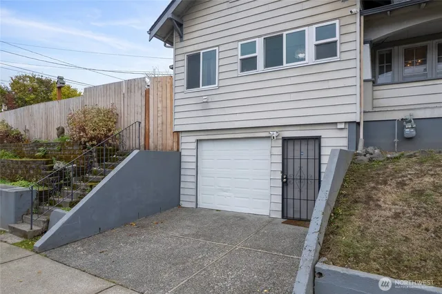 a view of a house with a garage
