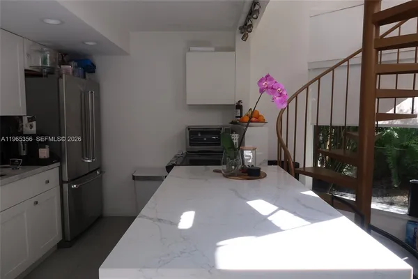 a view of kitchen and window