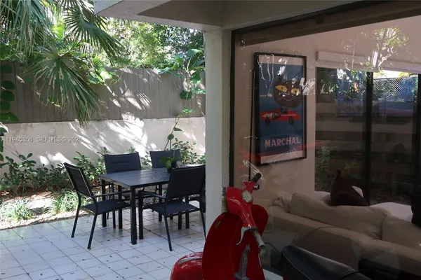 a outdoor living space with furniture