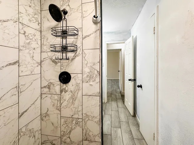 a bathroom with a shower