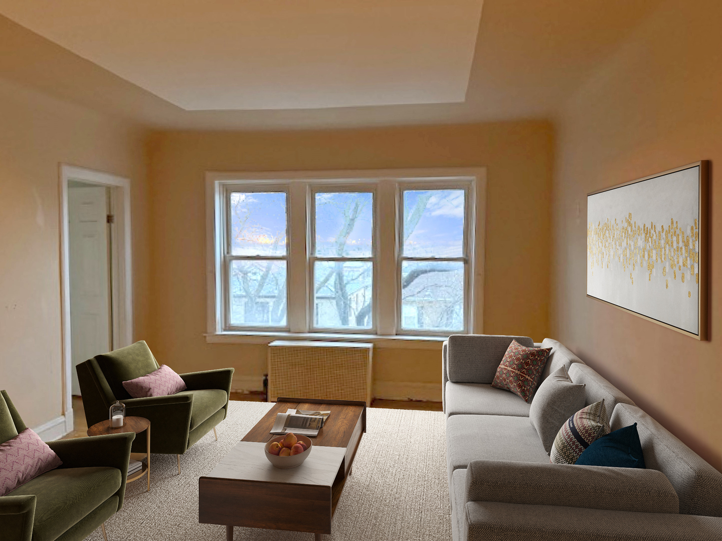 2425 West Pratt Boulevard, Unit 3I Chicago, IL 60645 - Photo 4 of 16 a living room with furniture and a large window