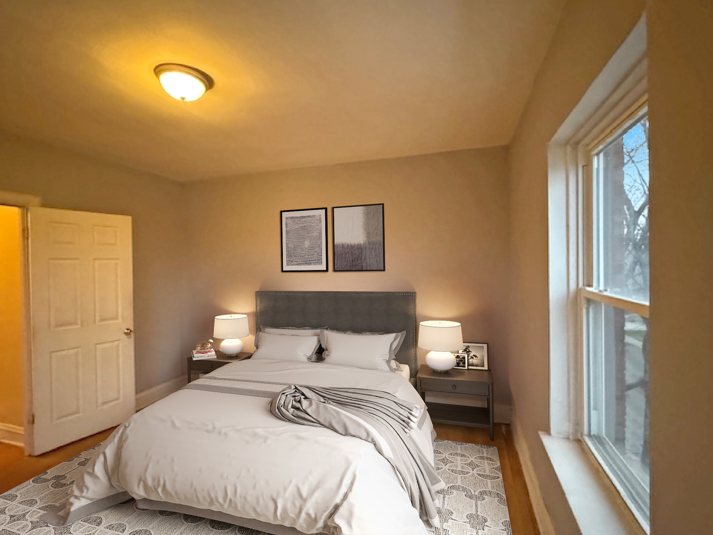 2425 West Pratt Boulevard, Unit 3I Chicago, IL 60645 - Photo 8 of 16 a bedroom with a bed and a window
