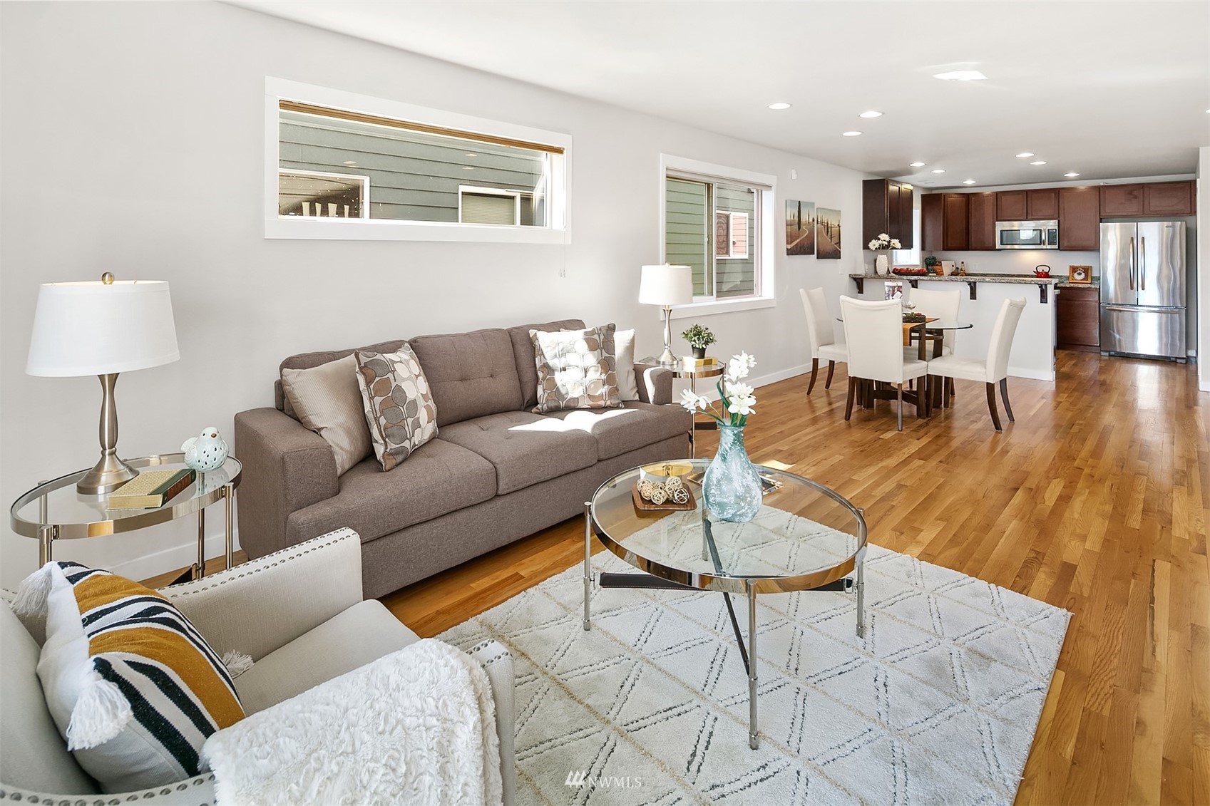 926 North 96th Street Seattle, WA 98103 - Photo 11 of 16 a living room with furniture and kitchen view