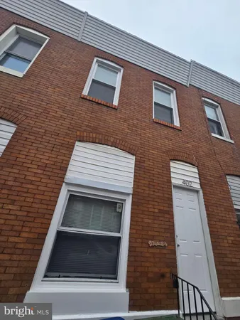 a brick house with a door