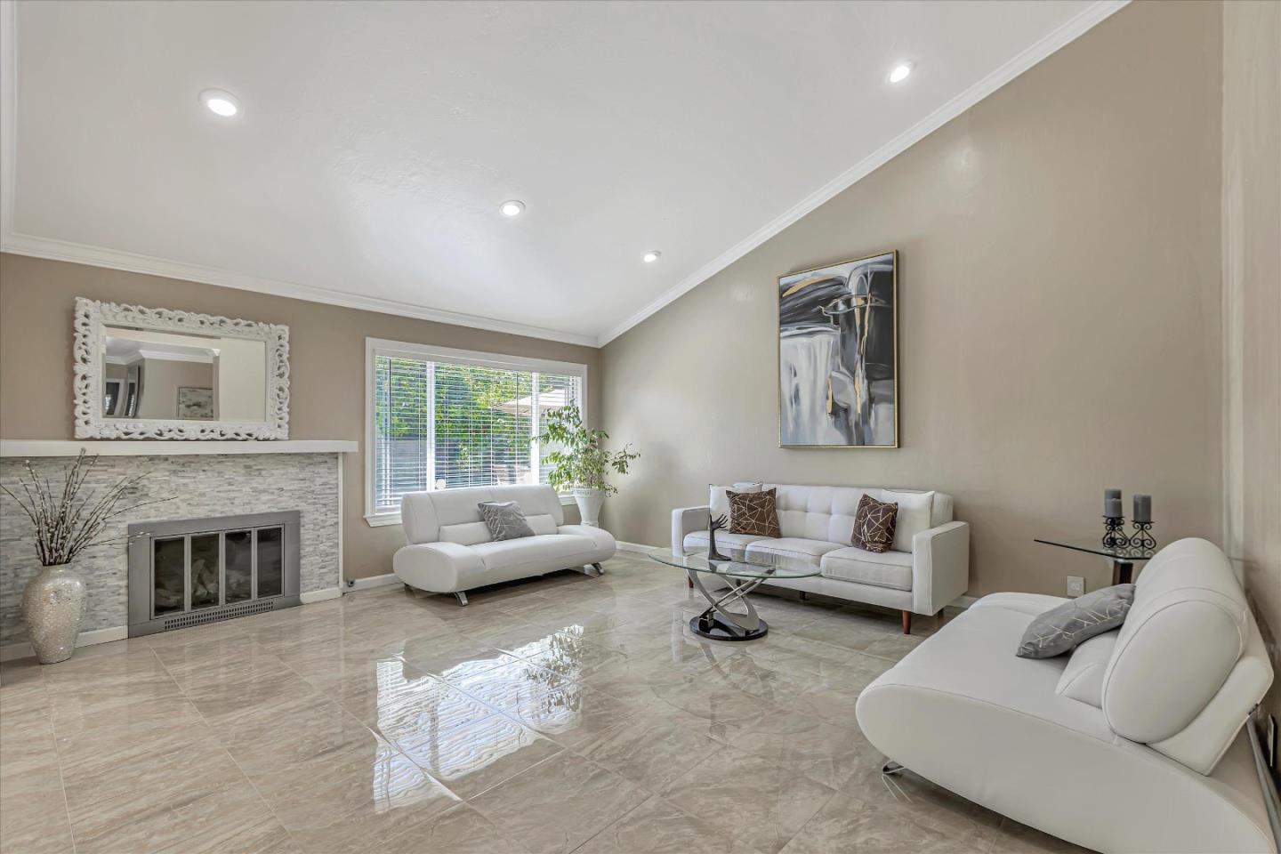 673 Timberpine Avenue Sunnyvale, CA 94086 - Photo 7 of 33 a living room with furniture and a fireplace