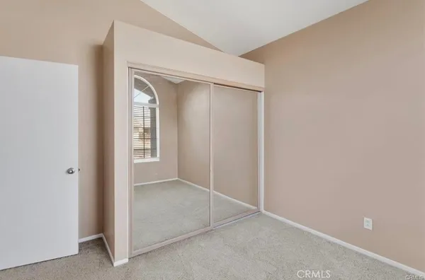 an empty room with closet