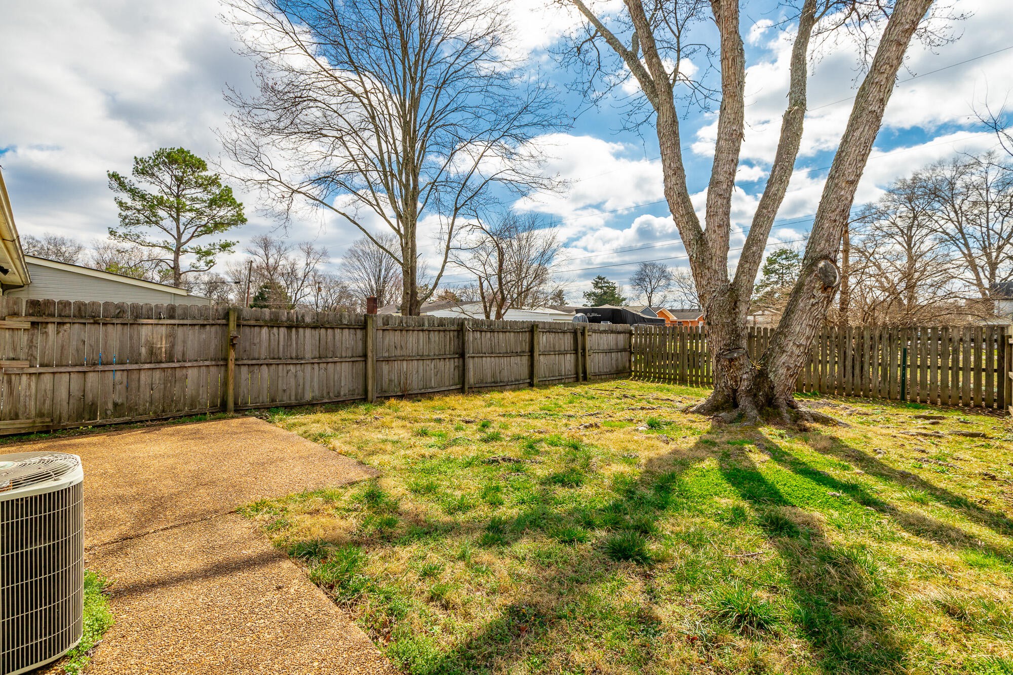 6780 Hickory Creek Road Chattanooga, TN 37421 - Photo 48 of 60 a view of backyard with wooden fence and large trees