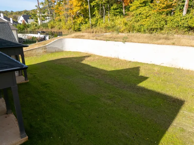 a view of an ocean from a yard