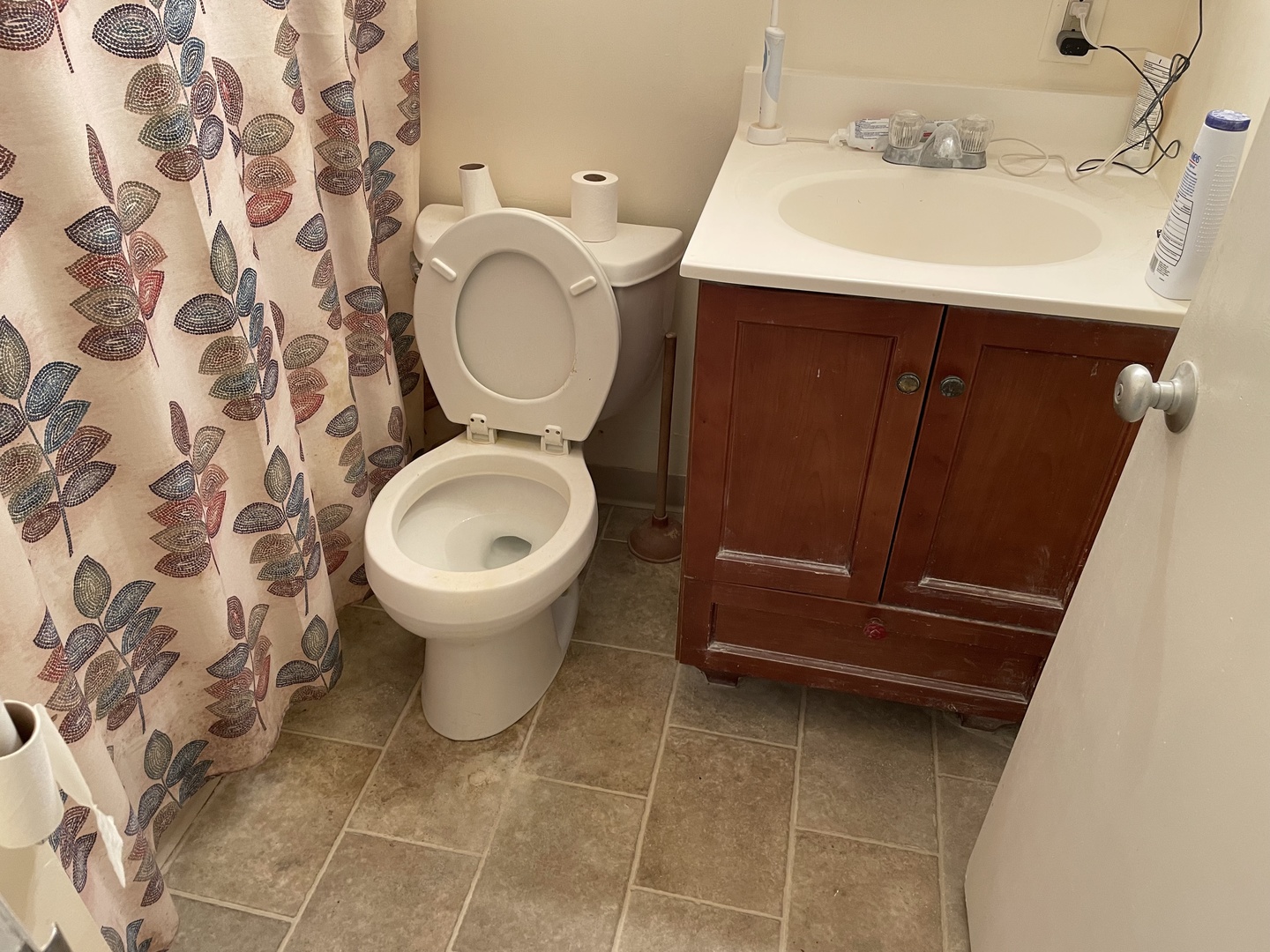 1013 West Church Street Champaign, IL 61821 - Photo 6 of 14 a bathroom with a toilet sink and mirror