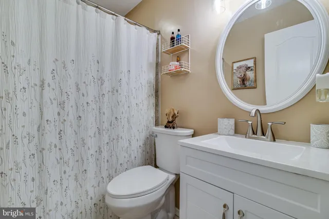 a bathroom with a toilet a sink and mirror