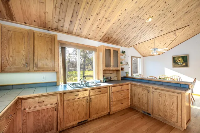 a view of an ocean and beach