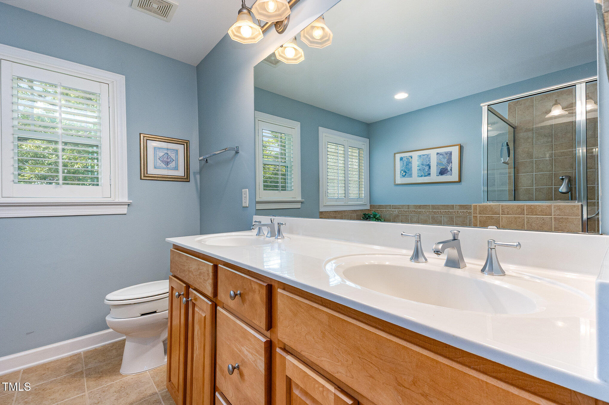 2201 Karns Place Raleigh, NC 27614 - Photo 18 of 31 a bathroom with a sink vanity mirror and toilet