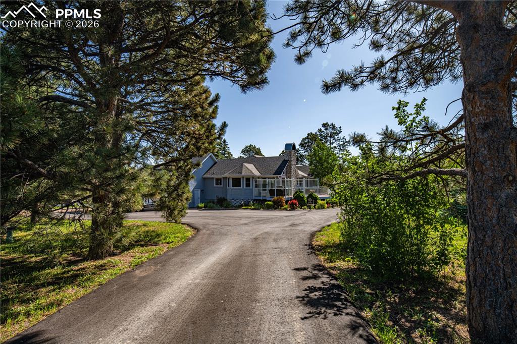 17815 Saddlewood Road Monument, CO 80132 - Photo 38 of 40 a front view of a house with a yard and a large tree