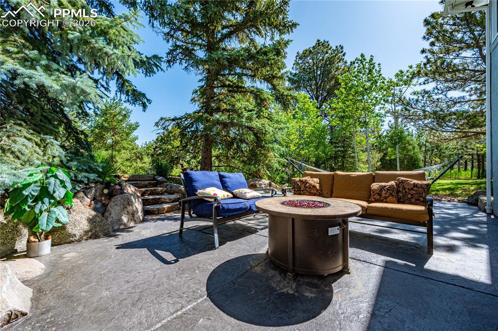 17815 Saddlewood Road Monument, CO 80132 - Photo 39 of 40 a roof deck with couches and potted plants