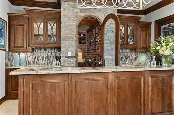 a close view of two sinks and a table