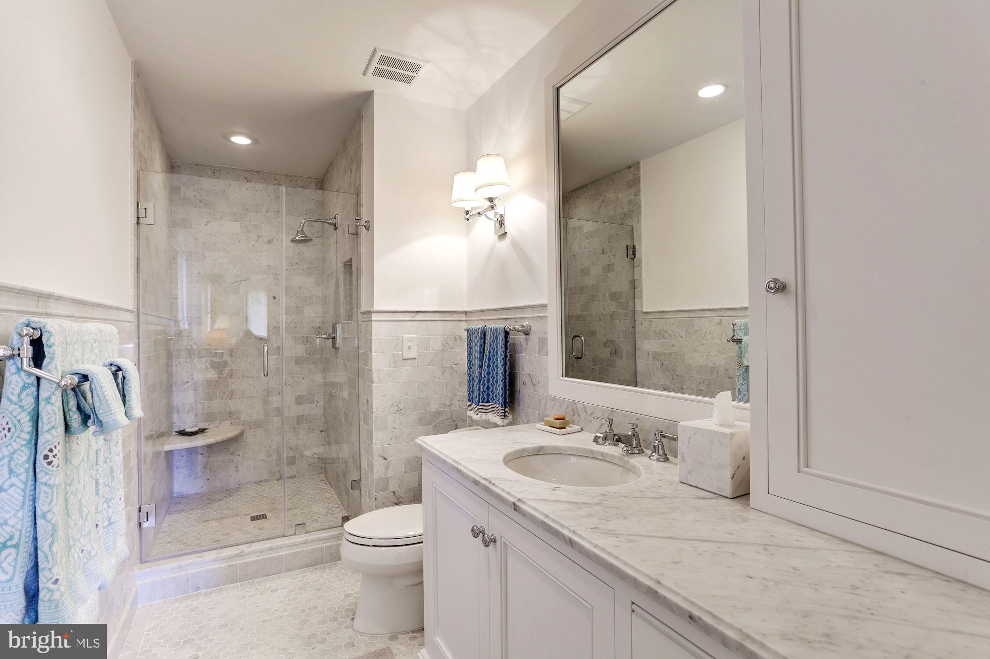 2744 Rittenhouse Street Northwest Washington, DC 20015 - Photo 27 of 46 Renovated Master Bath with Carrera Tile