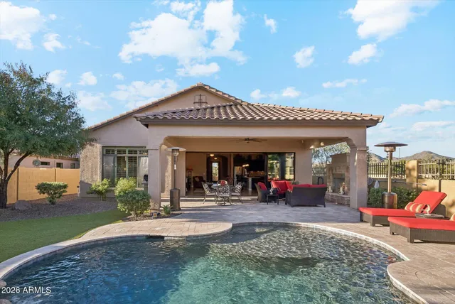 a view of a house with sitting area
