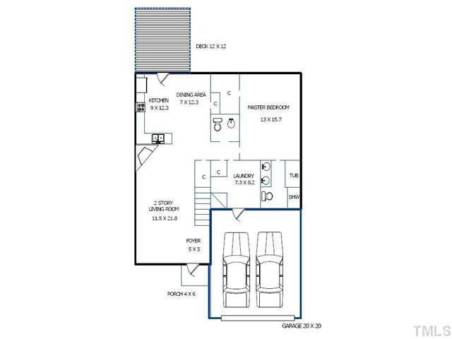 411 Hanson Road Durham, NC 27713 - Photo 15 of 16 1st Floor Plan