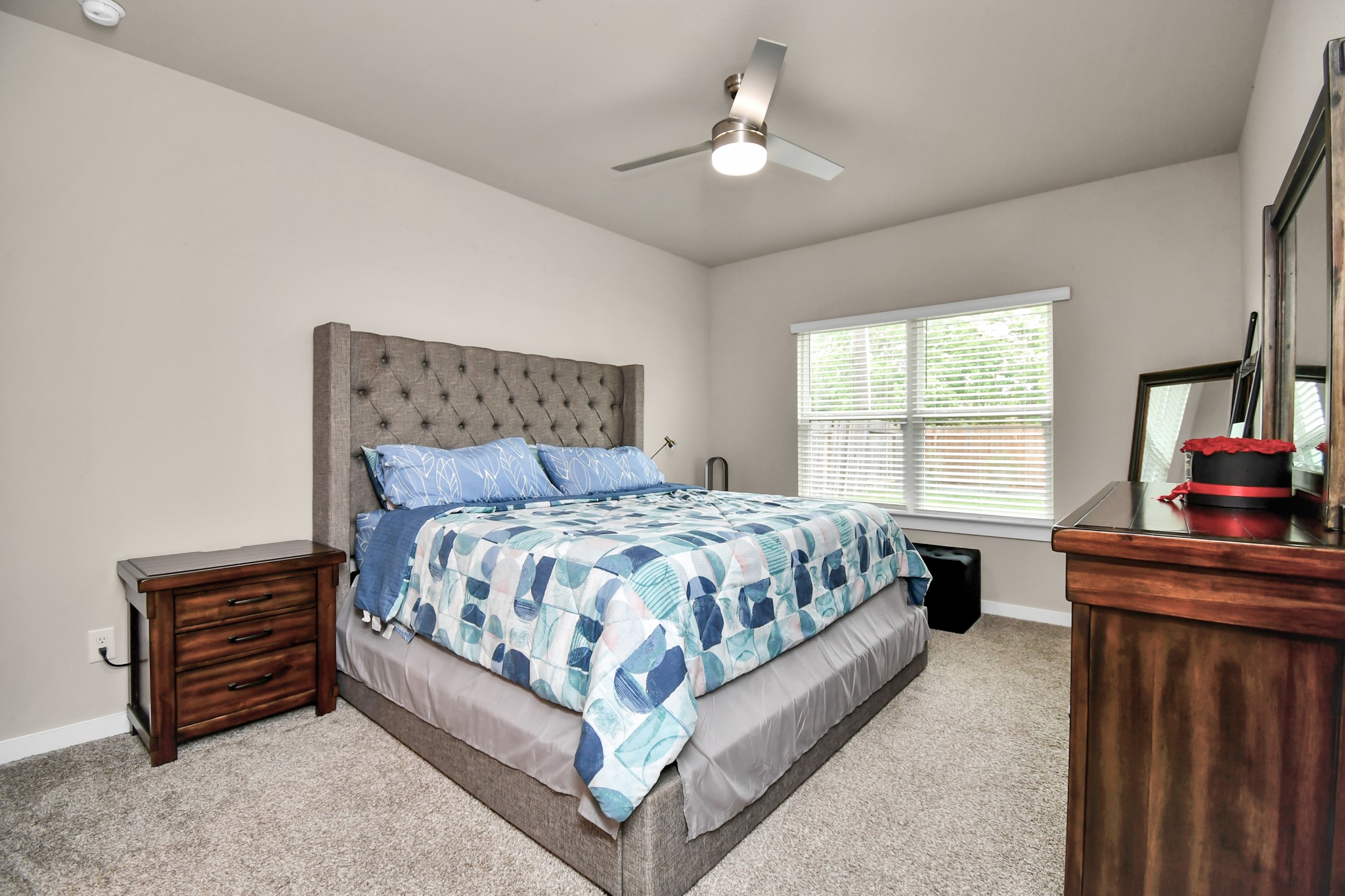 12505 Walmgate Court Houston, TX 77047 - Photo 16 of 31 View of the spacious primary bedroom with ceiling fan installed!