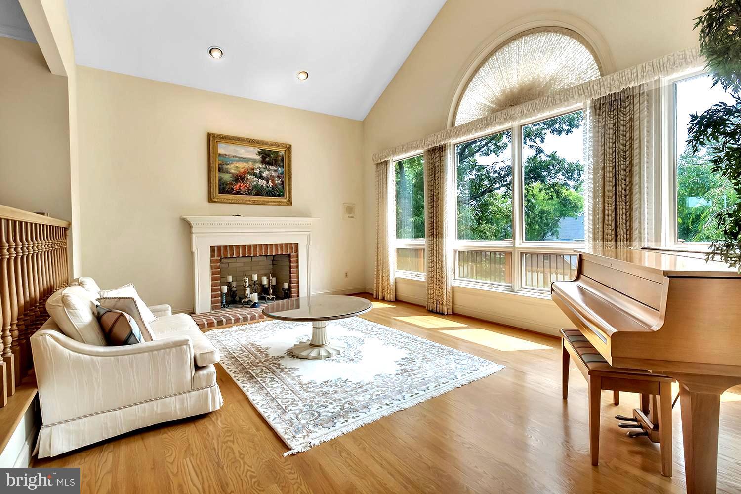 1070 South River Landing Road Edgewater, MD 21037 - Photo 15 of 64 Vaulted Living Room with Brick Fireplace