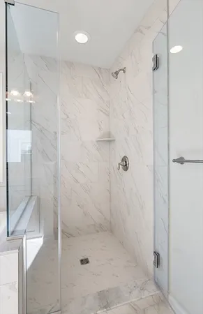 a bathroom with a shower