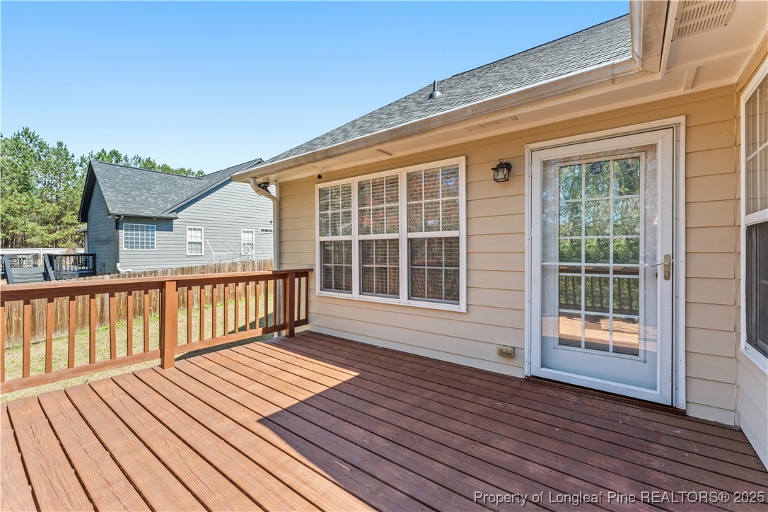 292 Falling Leaf Drive Raeford, NC 28376 - Photo 35 of 40 a view of wooden balcony with wooden floor