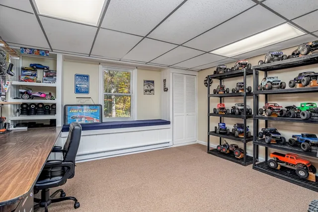 a view of workspace with cabinet