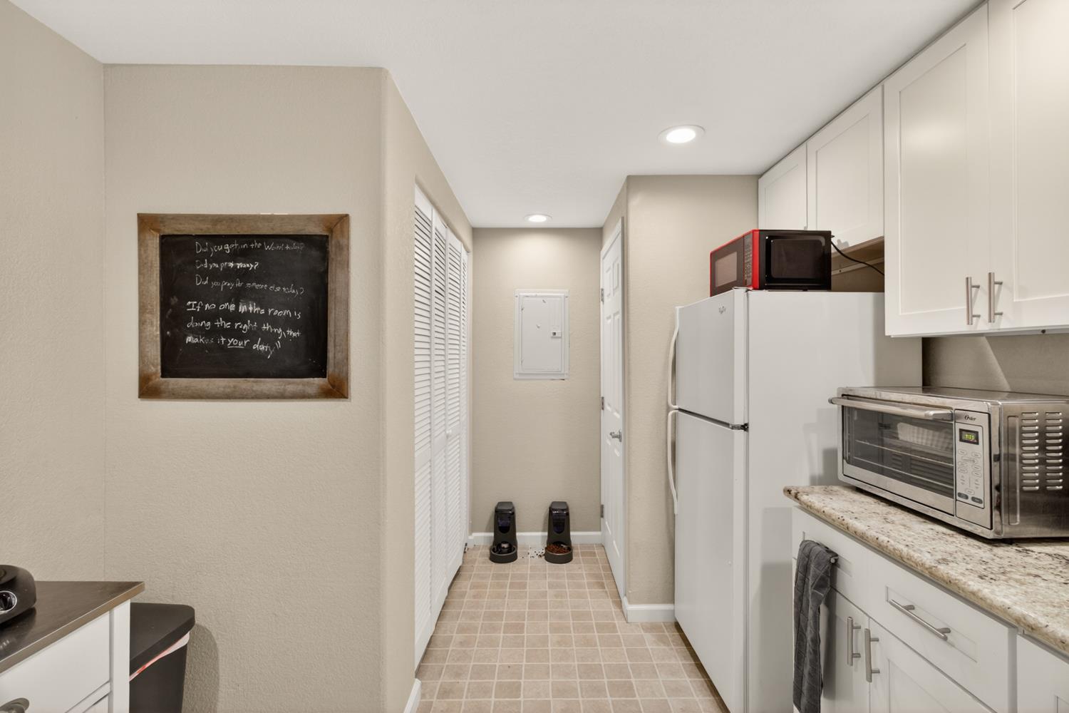 6332 Horseshoe Bar Road Loomis, CA 95650 - Photo 57 of 85 Kitchenette featuring white cabinetry, a light-toned countertop, and tile flooring