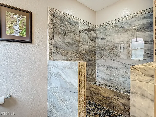 a bathroom with a shower