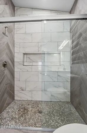 a bathroom with a shower