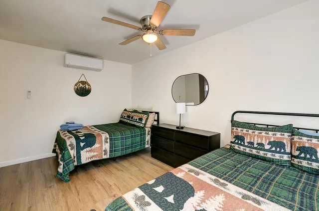 a living room with furniture a rug and a wall