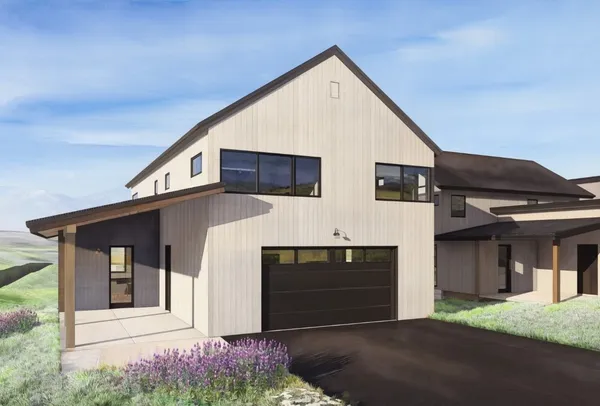 a view of a house with a garage