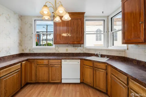 a view of a porch with wooden floor