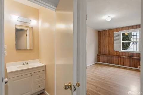 a view of a building with a garden