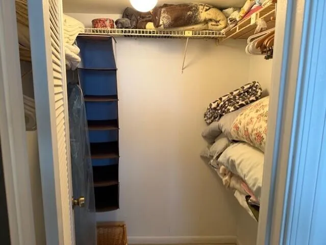 a close view of walk in closet