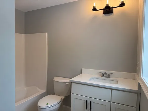 a bathroom with a sink toilet and vanity