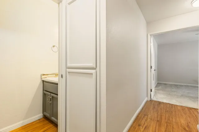a view of a kitchen with a sink