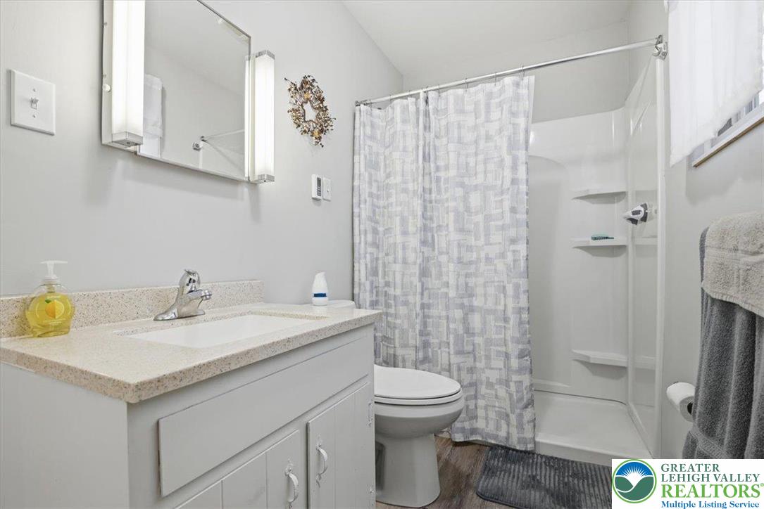 20 Pool Drive Jim Thorpe, PA 18229 - Photo 17 of 44 a bathroom with a sink a toilet and shower