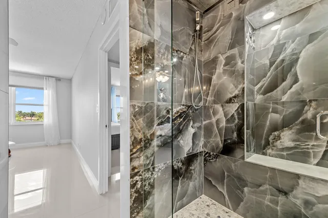 a bathroom with a shower