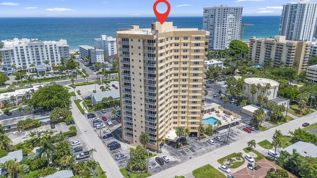 a view of a city with tall buildings