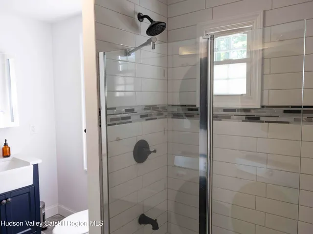 a bathroom with a shower