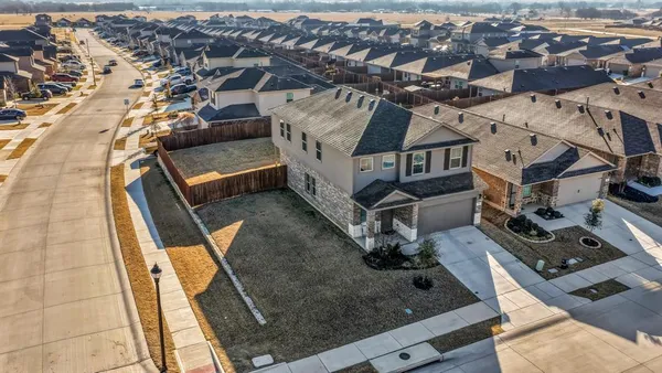 an aerial view of a house