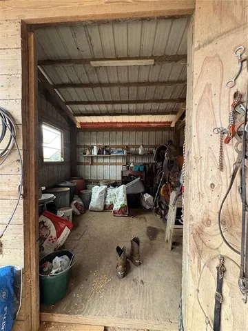 a view of a yard with a bench